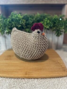 Handmade Crochet Tan Chicken